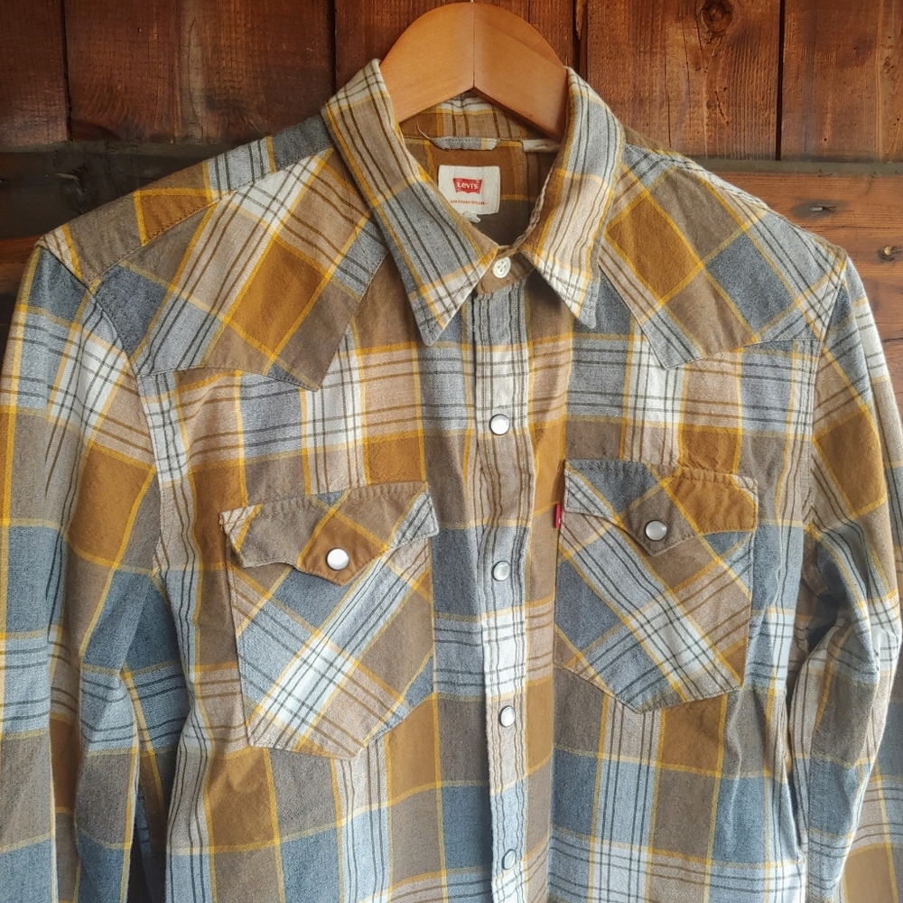 Vintage Levi's Western Shirt Plaid Long Sleeve